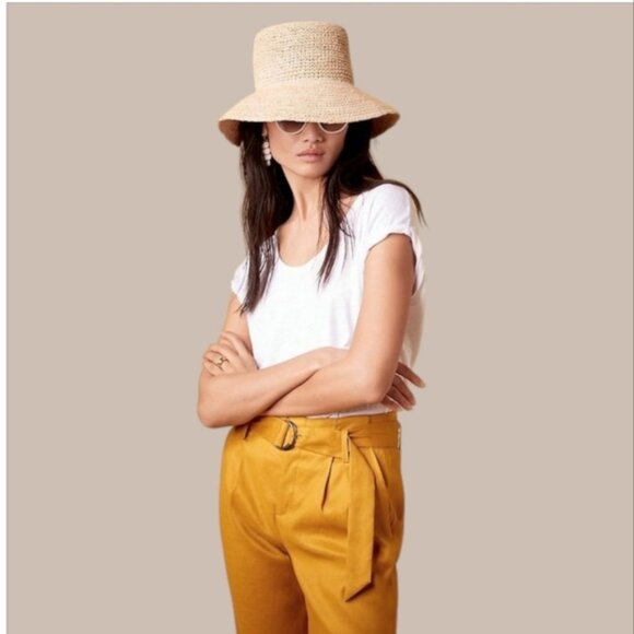 Banana Republic High-Rise Wide-Leg Mustard Linen-Cotton Pant - Picture 4 of 13